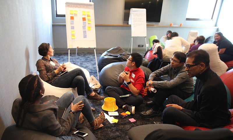 Participants busy discussing at the "Decolonize the Internet" (DTI) Conference, July 2018.